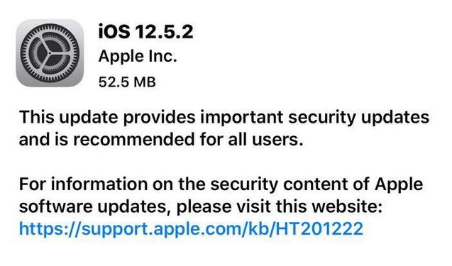 博鳌镇苹果手机维修分享iOS12.5.2发布，建议所有老苹果用户安装 